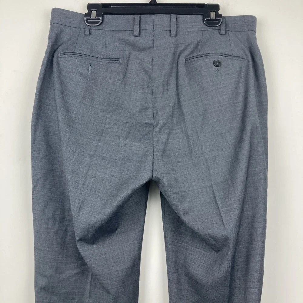 Calvin Klein Mens Slim fit Dress Pants 36 / 32 Dark‎ Grey Solid Stretch